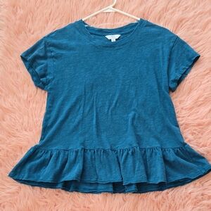 Time and Tru Teal Casual Top
